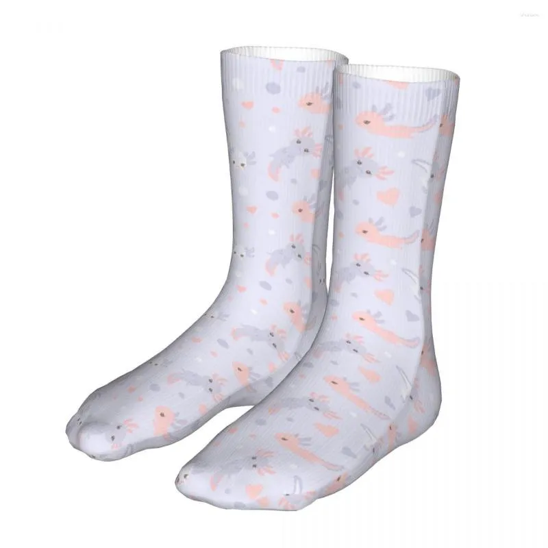 Men's Socks Male Mens Women Hip Hop Axolotl Sea Animal Pink Sport Spring Summer Autumn Winter