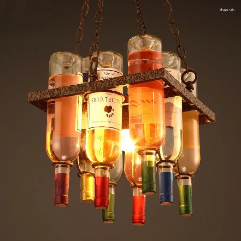 Pendant Lamps Loft Chandelier Creative Bar Restaurant Coffee Shop Decoration Bottle Personality Living Room Designer Art Chandeliers