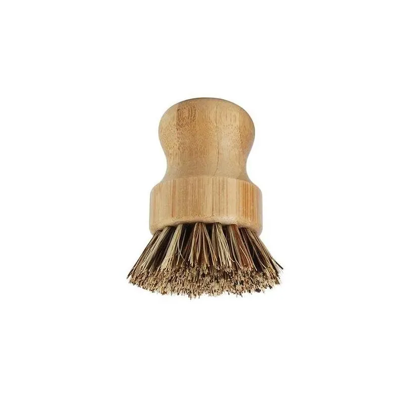 bamboo dish scrub brushes kitchen wooden cleaning scrubbers for washing cast iron pan pot natural sisal bristles dhs fy5090