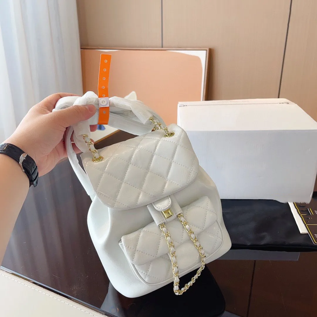 Sheepskin Mini Backpack: Luxury Fashion With Metal Chain, Water Bucket ...