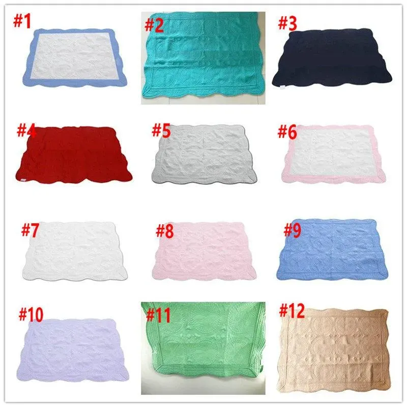 Nouveau 23 couleurs INS bébé couverture enfant en bas âge pur coton couverture brodée infantile à volants couette emmaillotage respirant climatisation couverture ZZ