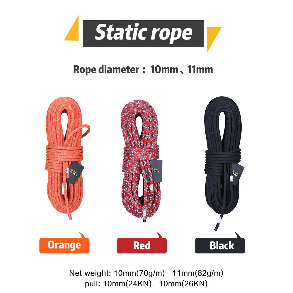 Climbing Ropes XINDA 10mm 11mm Diameter Rock Rope Static 5200lbs High Strength Lanyard Safety Climb Camping Equipment Survival 230906 From 21 33 DHgate