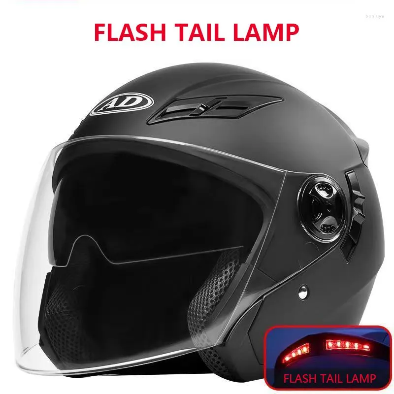 Motorcycle Helmets Male And Female Open Helmet Electric Car Safety Four Seasons Available. Tail Light