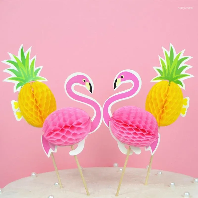 Świąteczne zapasy 10pcs przyjęcie urodzinowe wkładki owocowe papierowy ananas Flamingo piec ciasto dekoracja deserowa ozdoba stolika