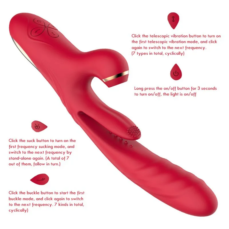 3 IN 1 Telescopic Dildos G Spot Sucking Rabbit Vibrator Tongue Licking Clit Massager Dual Motor Stimulator Sex_voghion.com