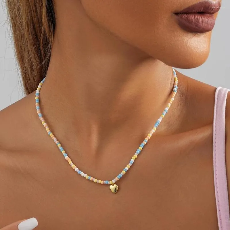 Collares colgantes llegan estilo bohemio hecho a mano multicolor collar de cuentas de arroz personalidad de moda encanto para las mujeres regalo de joyería