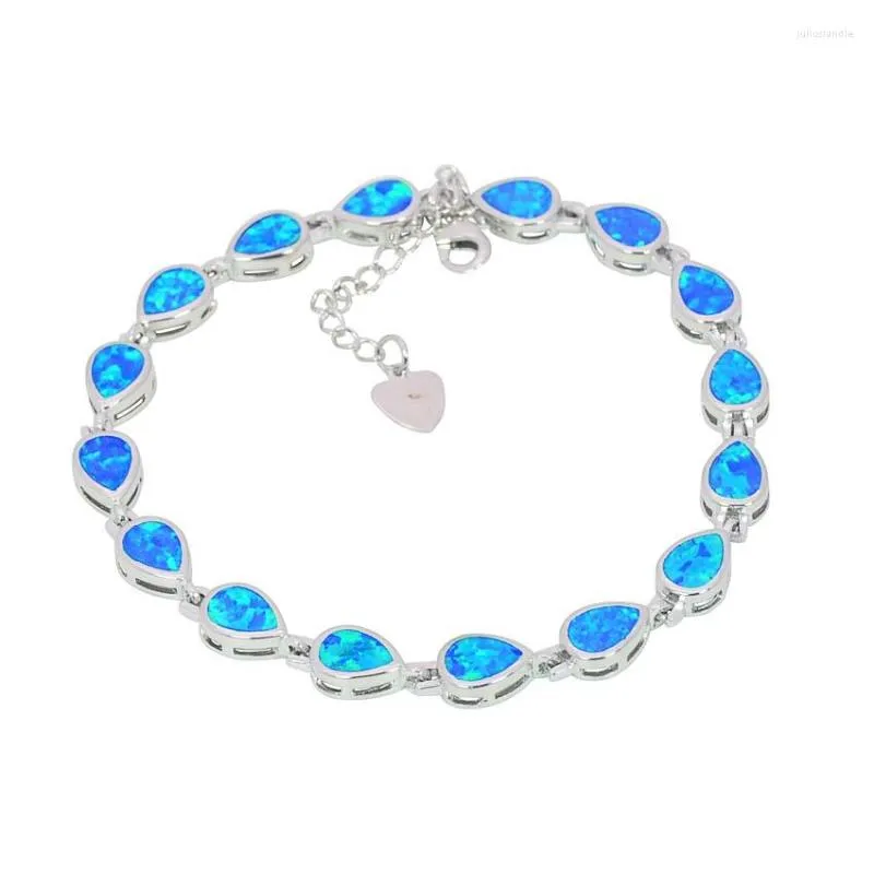 Braccialetti a maglie opale blu per gioielli da sposa amicizia goccia d'acqua da donna BDS1513002