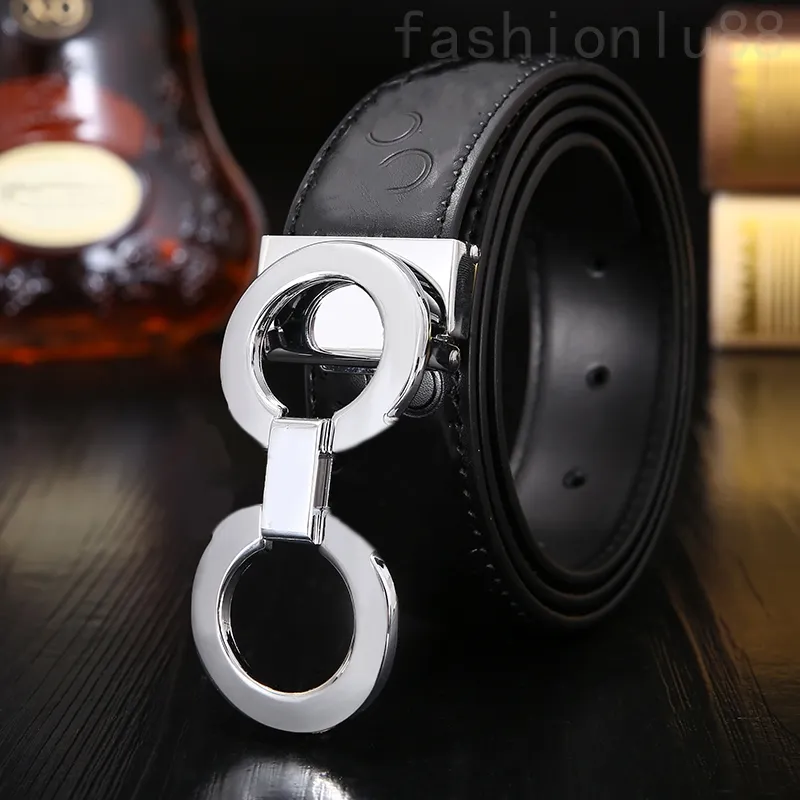 Cinture da donna per il tempo libero cintura di lusso in pelle nera formale ampia e spessa tinta unita nera morbida e confortevole cintura di moda hardware oro argento per donna designer