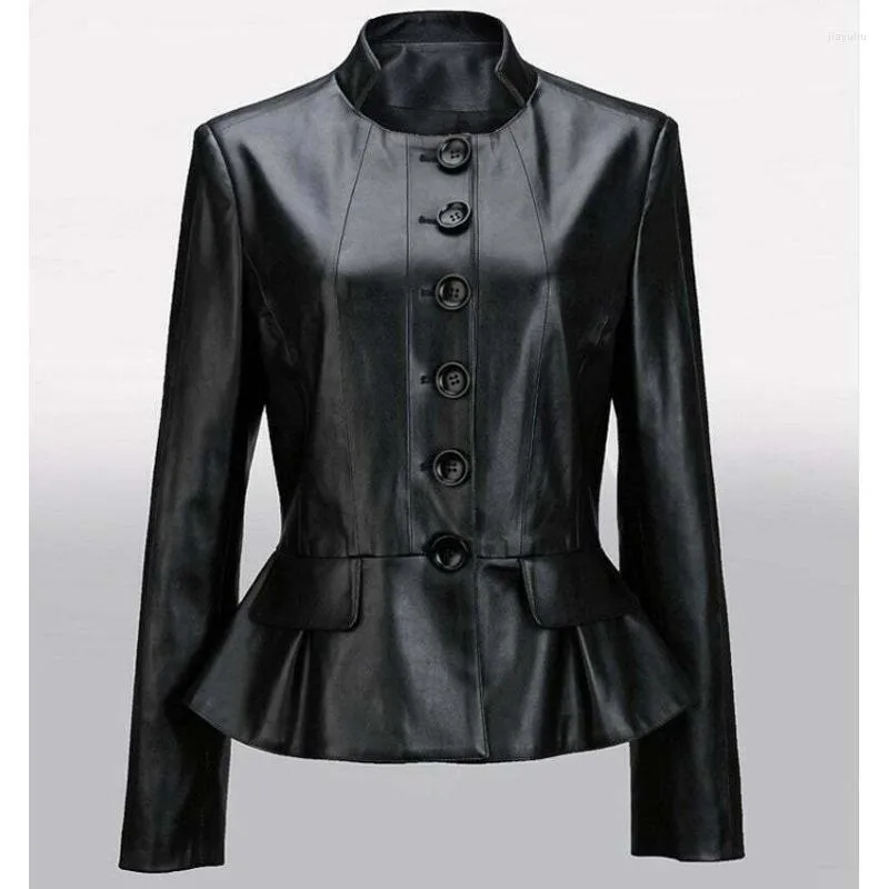 Women's Jackets Sheepskin Jacket Sexy Genuine Leather Short Style Motorcycle Long Sleeved European And American Fashion Trend