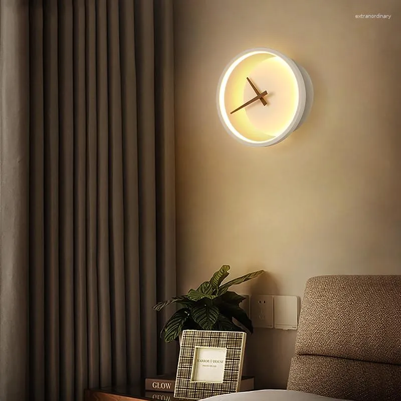 Applique nordique salon moderne minimaliste chambre chevet personnalité Restaurant horloge muette modélisation lumières maison déco