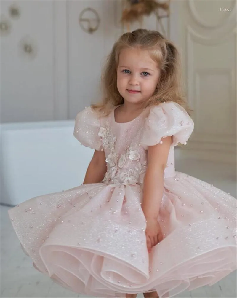 Abiti da ragazza Cute Blush Tulle Neonate Abito per compleanno Tutù infantile Abito da festa Gonna gonfia Natale