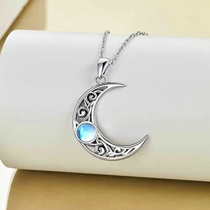 Cute Cat Pendant Necklace Delicate Opal Moon And - Temu