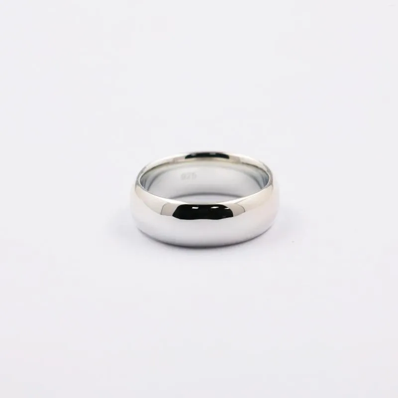 Cluster Rings Custom-Engraved Classic Mens Silver Band Ring