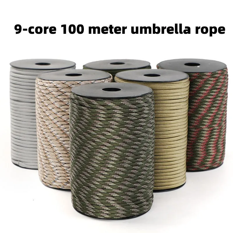 Military Standard 9 Core Paracord Rope For Camping And Survival 100M/550M  Length, 4mm Diameter, Outdoor Umbrella Tent Nylon Lanyard Cord Strap Bundle  From Xuan09, $18.15