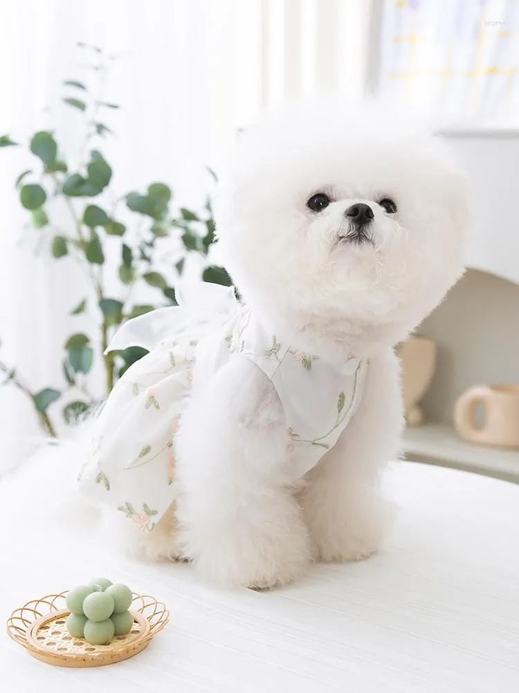 Vêtements pour chiens Robe pour animaux de compagnie Floral Coton Sling Vêtements Princesse Style Fournitures douces