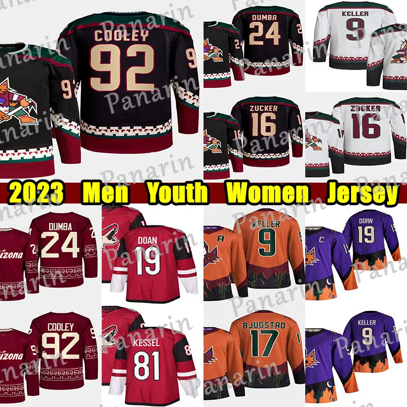 # 92 Logan Cooley Reverse Retro camisa de hóquei # 9 Clayton Keller # 24 Matt Dumba Shane Doan Nick Schmaltz Barrett Hayton Sean Durzi Lawson Crouse Camisas de Jason Zucker