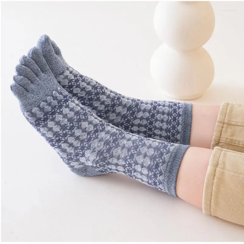 Frauen Socken Stil Harajuku Fünf Finger Für Frau Dicke Baumwolle Herbst Winter Warme Mid-rohr Kappe Retro frauen geschenk