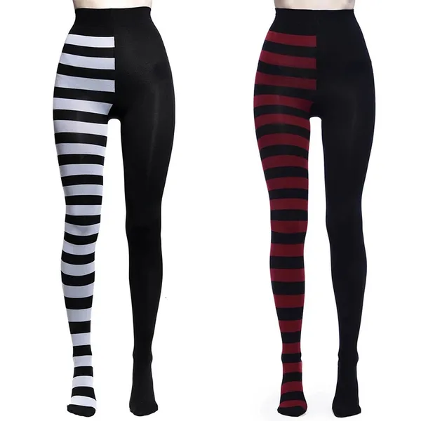 Kvinnors leggings fccexio randig yogalagging kvinnor tryck goth stil långa tights casual punk damer sport hög midja träning elastiska leggings 230907