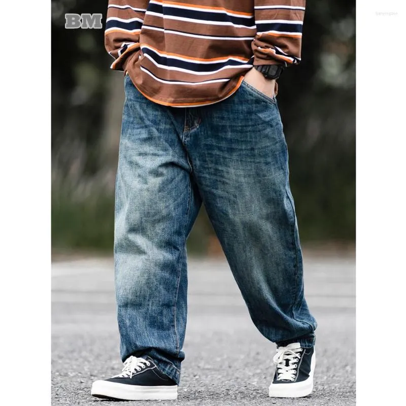 Мужские джинсы, японская уличная одежда, высококачественная мужская одежда-карго, повседневные джинсовые брюки Harajuku, корейские брюки для скейтборда в стиле хип-хоп