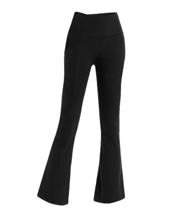 Calças femininas casuais esportivas flared groove leggings cintura alta elástica ioga alinhar roupas perna larga corrida dança treino_voghion.com