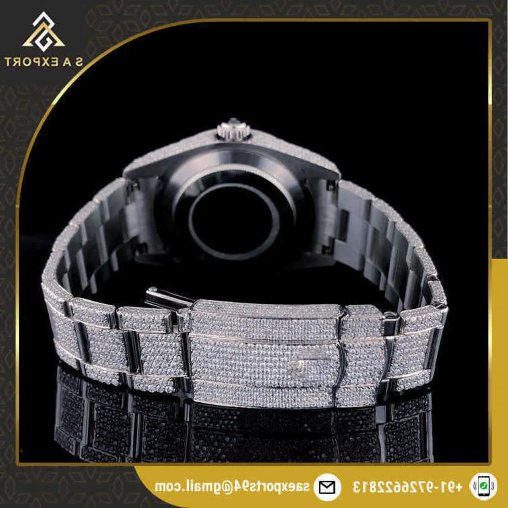 India Origin Bt Quality Unisex Ice Crushed Luxury Collection Antique Moisannite Diamond Watch at ReasoRHKX