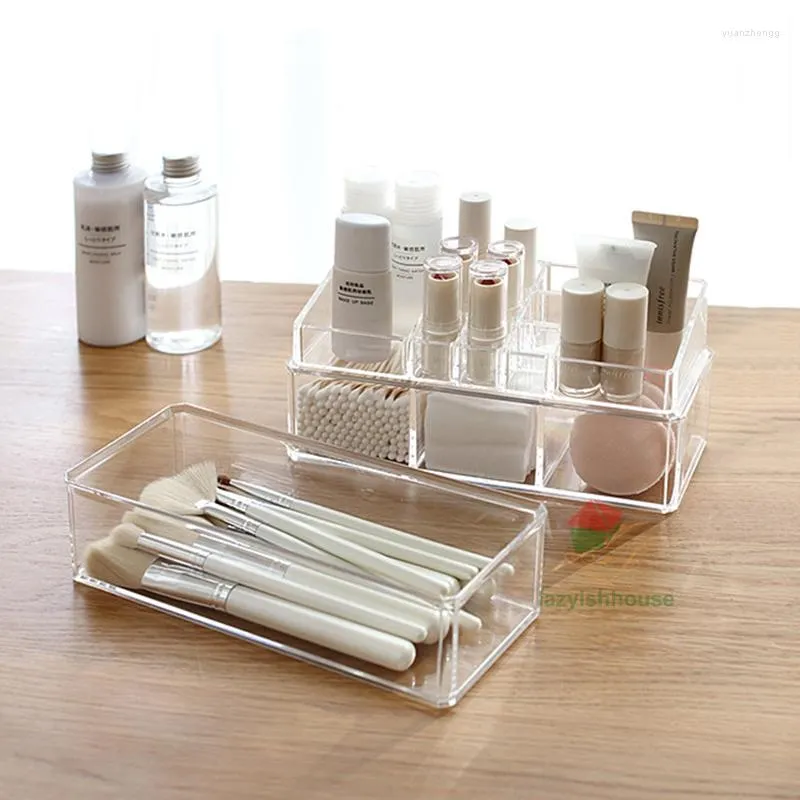 Boîtes de rangement organisateur de maquillage pour boîte à cosmétiques acrylique rouge à lèvres bijoux brosse