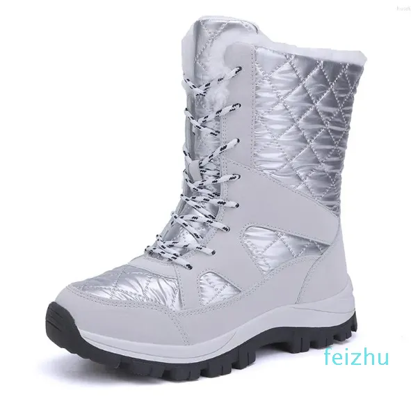 Kar su geçirmez platform moda bayanlar kış sıcak peluş ayakkabılar kadın konforlu ayak bileği patik botas mujer
