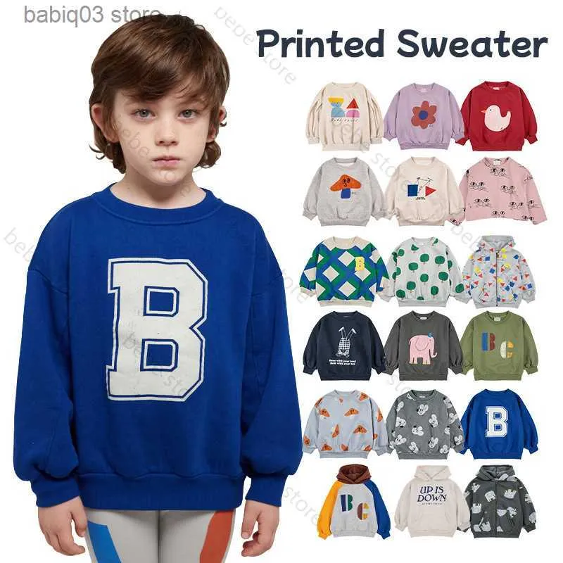 Hoodies Sweatshirts Children's Sweater 2023ins Autumn/Winter BC New Product Boys and Girls' Colorful Cartoon Pattern Plushed Warm Hooded Sweater T230907