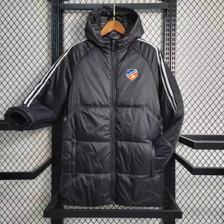 FC Cincinnati Veste rembourrée d'hiver pour hommes Vestes de créateurs Parkas en coton épaissi Sports de loisirs en plein air Manteaux chauds