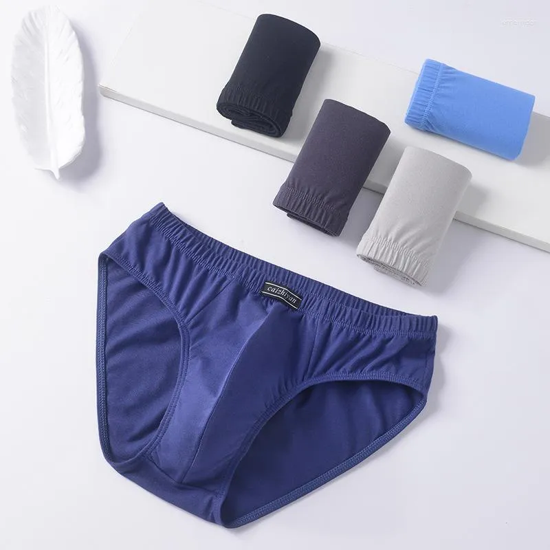 Mens Comfortable Breathable Cotton Bamboo Briefs Mens Large Size Solid  Color Homewear Underwear With Elastic Waistband From Emeryigor, $8.06