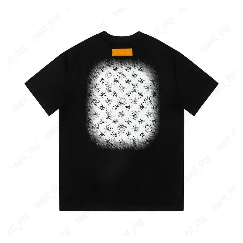 t-shirt da uomo firmate t-shirt Europa Parigi tshirt camicie casual cotone macchina geometria fiori gradiente lettera stampa tee top per donna estate Runway style