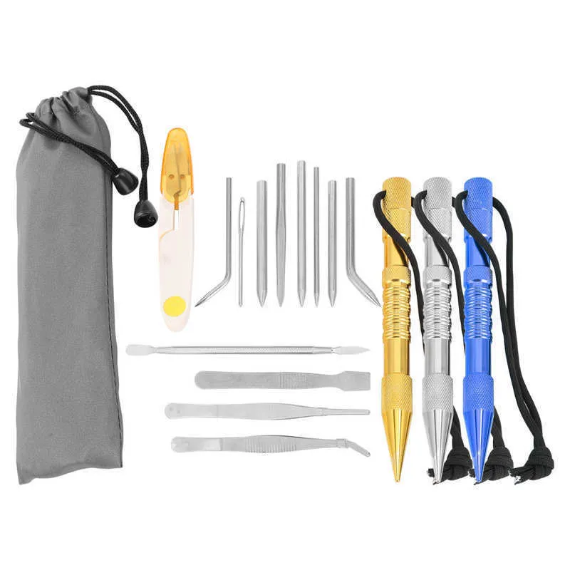 Gadgets d'extérieur 1214 pièces aiguilles de paracorde, outil de tricot, ensemble de couture de parachute en acier allié, Kit de tissage de bracelet à bricoler soi-même 230906