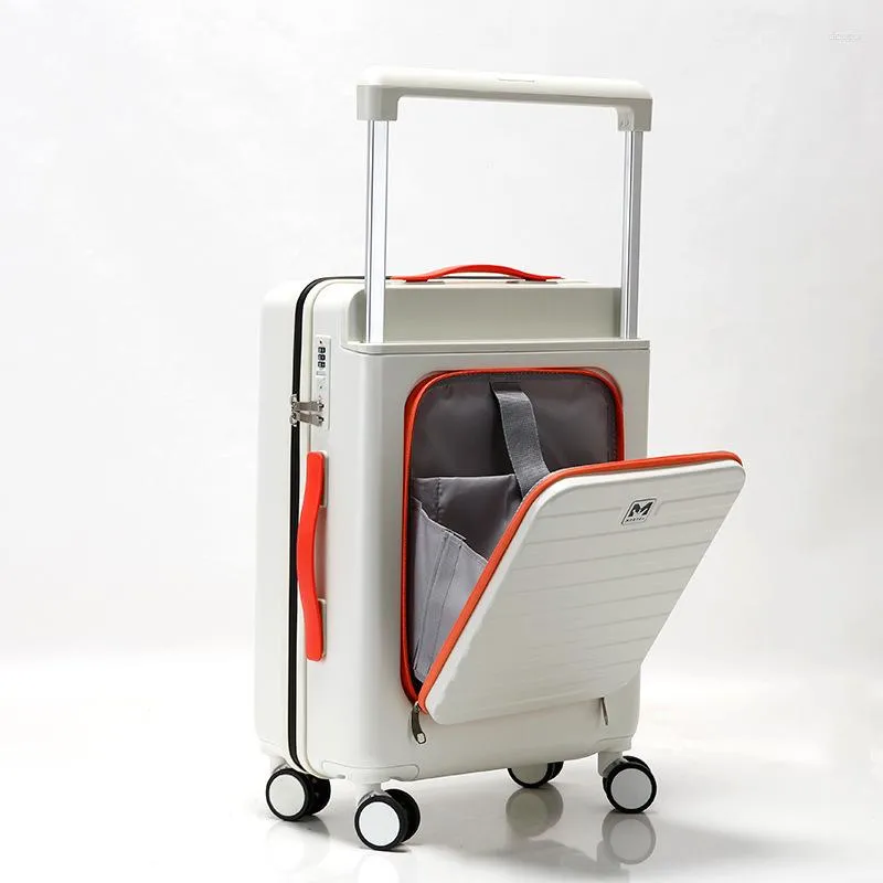 Koffers Terug Open deksel Reizen Vakantie Koffer Trolley Cabinebagage Handbagage met wielen Rolling Boarding Box Cosmetisch