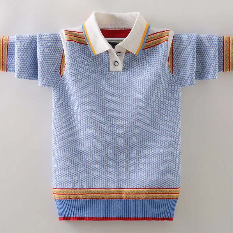 Pullover Winter Children's Clothing Boy's Clothover Knitting Tröja Barnkläder Bomullsprodukter Håll varma pojke tröja 230907
