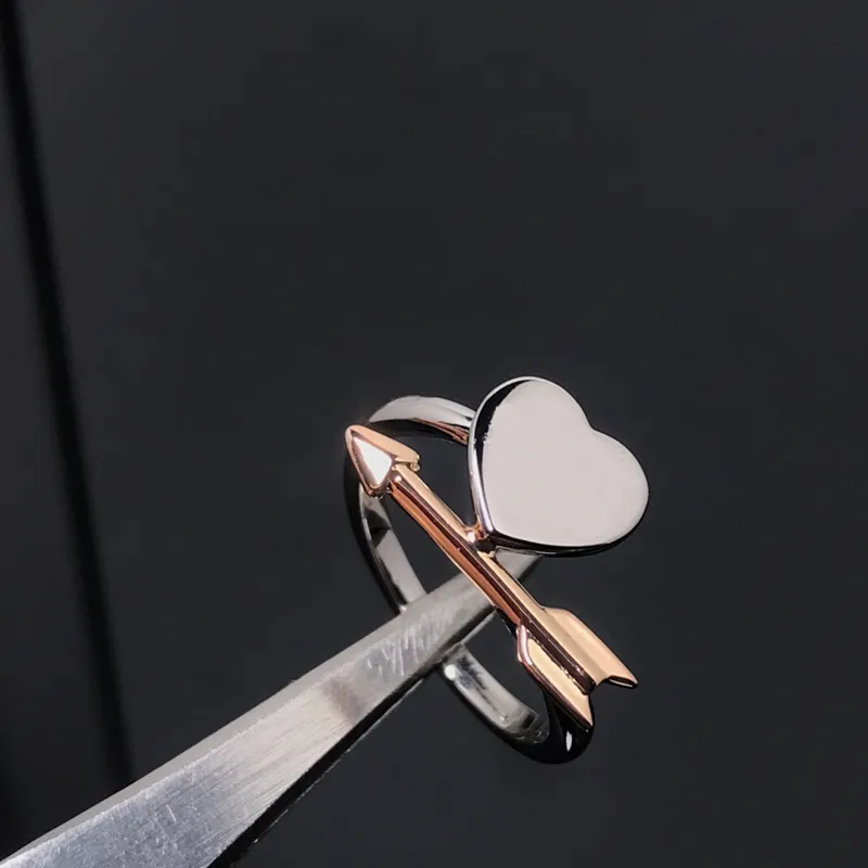 Luxury Designer Simple heart Love Ring Gold Silver Rose Colors Stainless Steel Couple Rings Fashion Women Jewelry Lover CHD2309072 skystrick