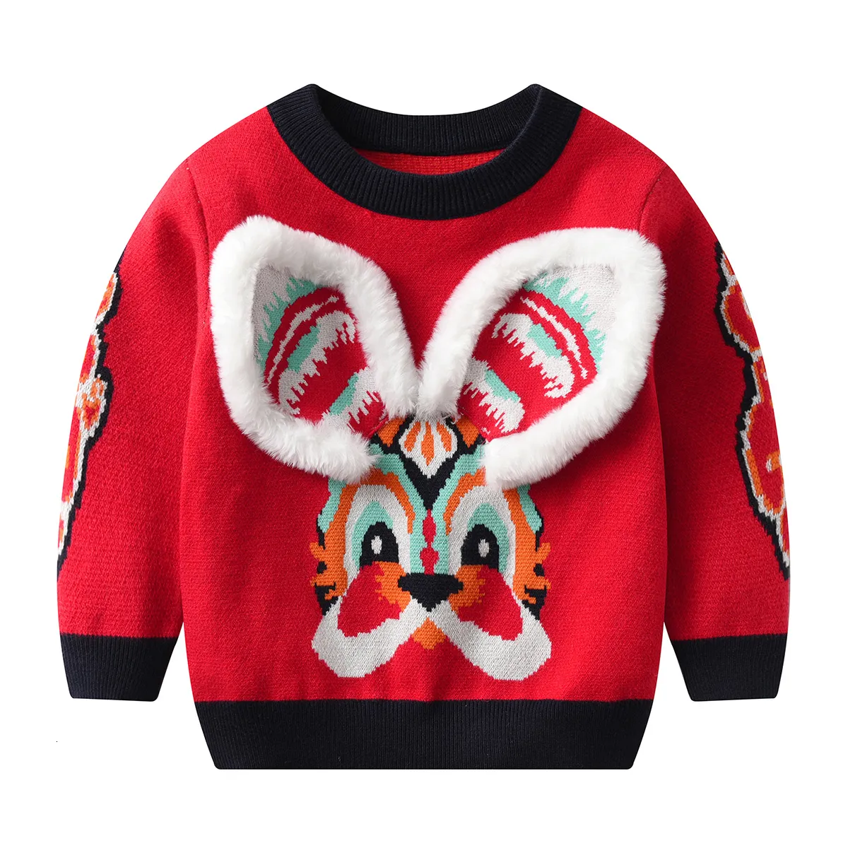 Pullover Children S stickad tröja Rabbit Year Fashion Festive Clothes 230906