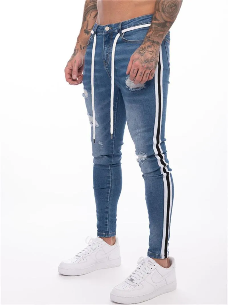 Biker jeans hotsell with stripe