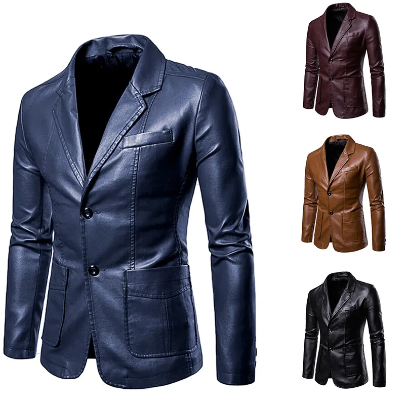 Skórzane męskie faux męskie kurtki jesień i zimowy ciepły płaszcz mody motocykl motocykl 230906