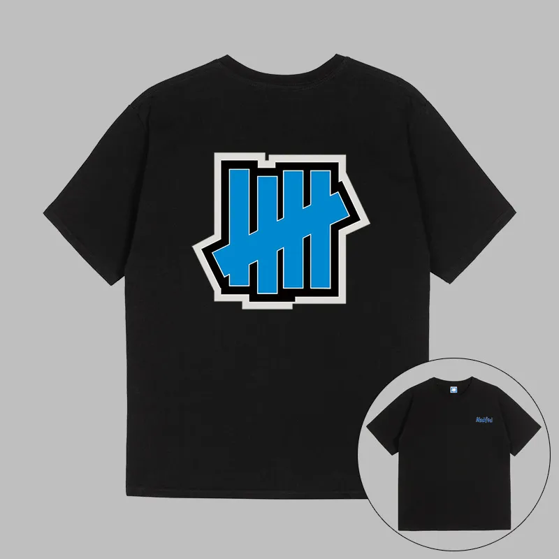 2023 Ins Brand Mens Designer T-shirts UNDEFEATED Stroke Blue Icon Graphic Tee UNDFTD Japon Imprimé Hommes Femmes T-shirt unisexe 100% coton Casual T-shirts surdimensionnés S-2XL