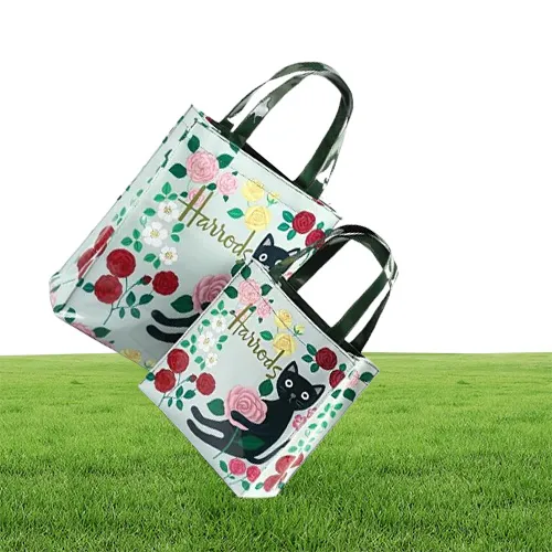 DHgate PVC Casual Shopping Fashion Handbag Harrods London Girls Top Handles Tote Bag5607813 Bags Luggage Accessories