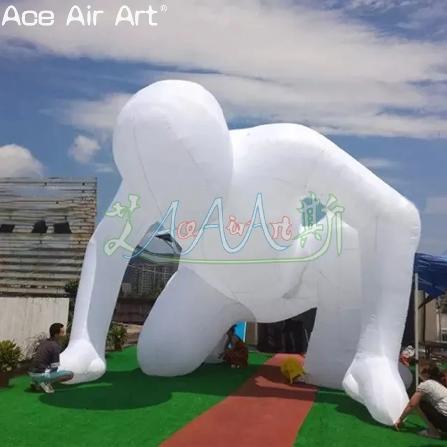 Homem atleta gigante de personagem de corrida inflável ao ar livre para decoração de eventos esportivos ou exibição de palco