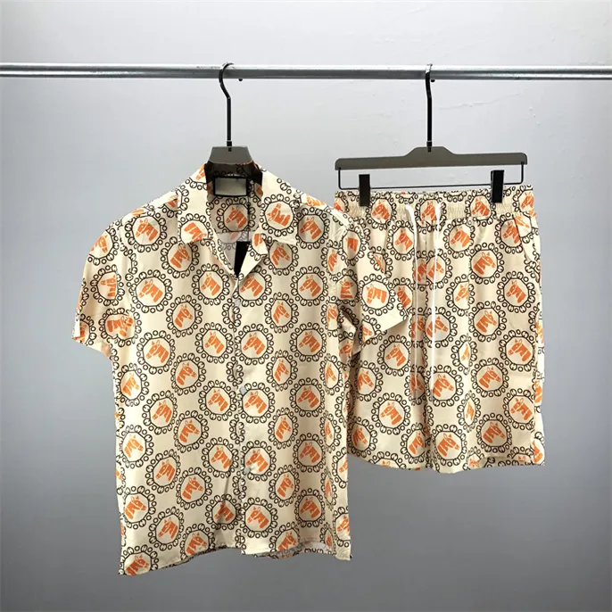23 Yaz Moda Erkek Trailtsits Hawaii Plaj Pantolon Set Tasarımcı Gömlek Baskı Eğlence Gömlek Adam İnce Uygun Yönetim Kurulu Kısa Kollu Kısa Plajlar 016
