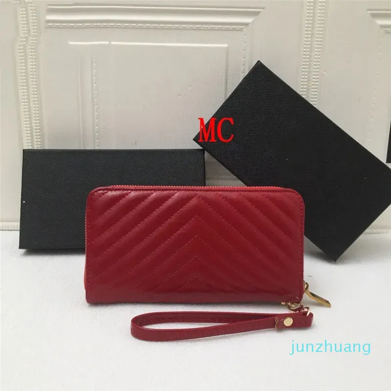 Women Luxury Designer Wallet Pure Black Leather Large Capacity Handbag Wallets Multi Card Slot Zero Wallet Mobile