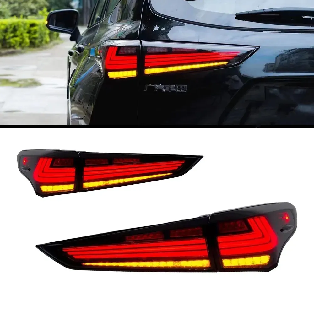 Tylne tylne światło LED dla Highlander Kluger tyllights 20 22 Lexus Typ Typ Ton Light Signal Hamule Stop Light Auto