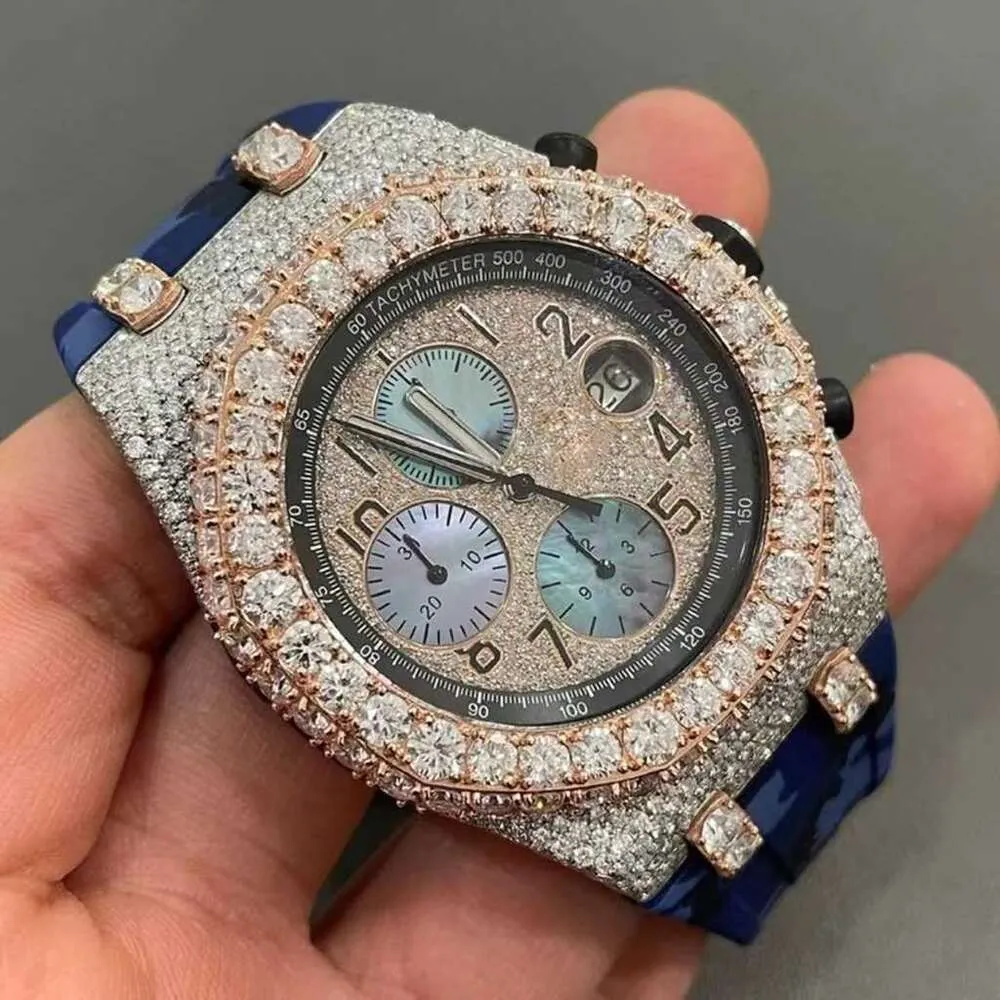 2023 DİĞER İZLE TOWLATCH Lüks Takı VVS Buzlu Out Watch VVS1 Diamond 2 Ton Altın Renk Mekanik Saat AuHCFWRSXSJ