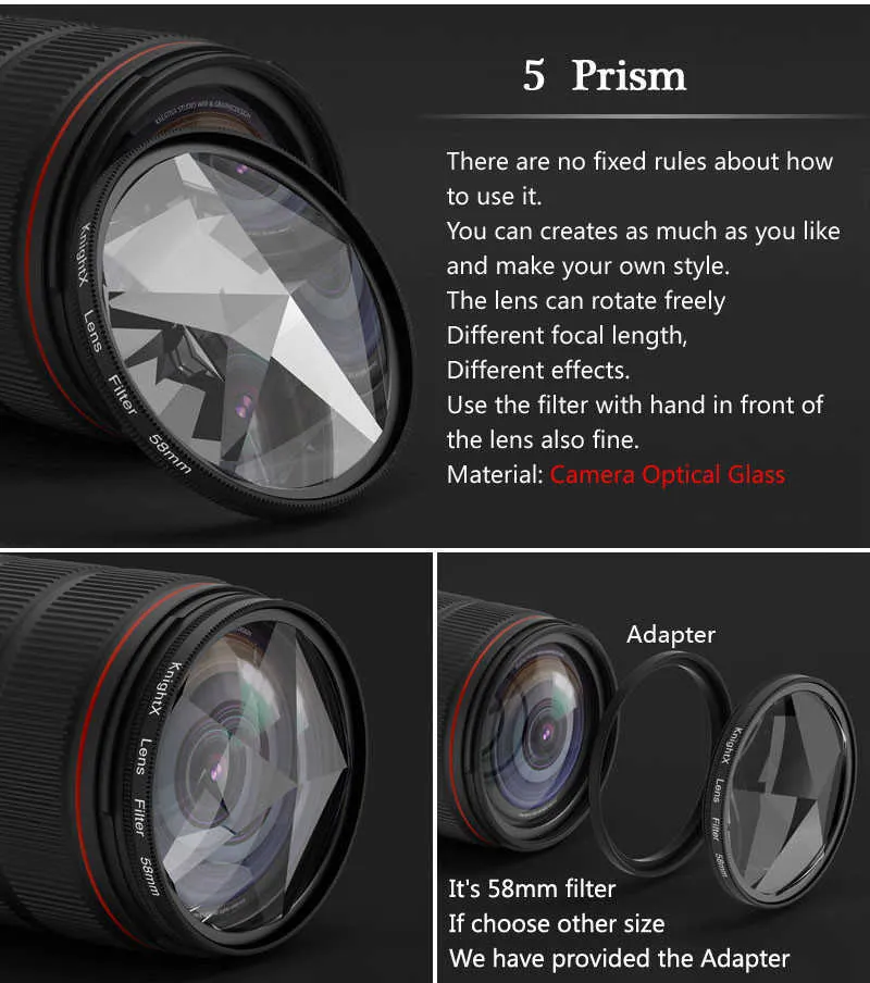 DHgate.com:5 Prism Camera Filter Kaleidoscope Special Effects ...