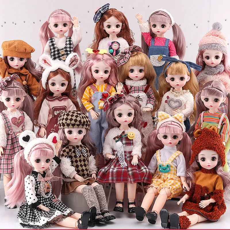 Lalki 30 cm Princess BJd Doll 23 Ruchabilne jesienne zimowe ubranie Połóż zamknięte oko Zabawa dziewczyna 230906