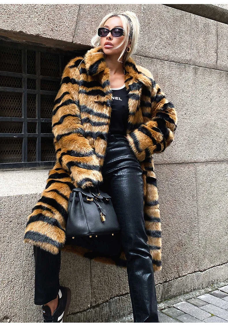 Winter Warm Womens Imitation Tiger Fur Coat With Tiger Pattern Fashionable Loose Casual Overcoat From Dafu01 28.98 DHgate.Com
