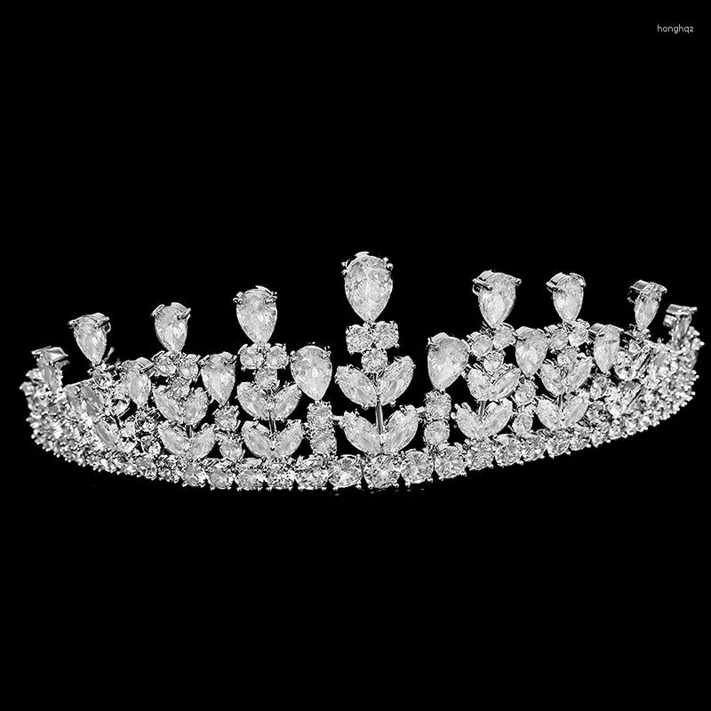 Fermagli per capelli YYSUNNY Diademi di fiori di cristallo per le donne Corone nuziali Zircone Diadema Principessa Copricapo Accessori da sposa Regalo di ballo di fine anno