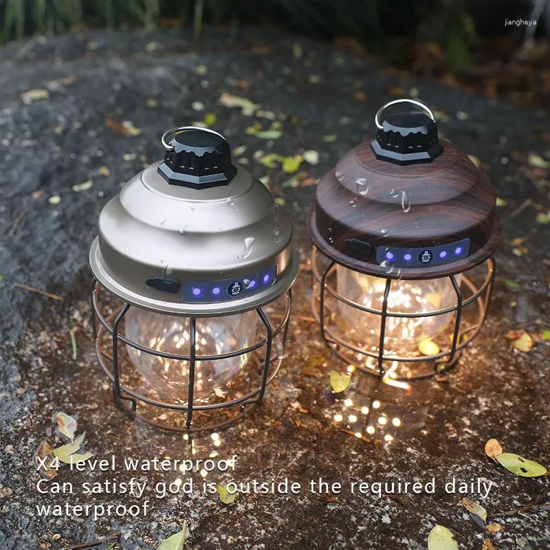 Vintage Metal Hanging Camping Lanterns 3600mAh Battery Powered